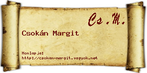Csokán Margit névjegykártya